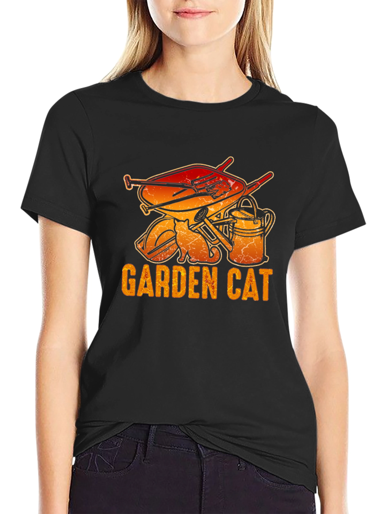 Garden Cat Graphic Tee - Gardening Lover T-Shirt