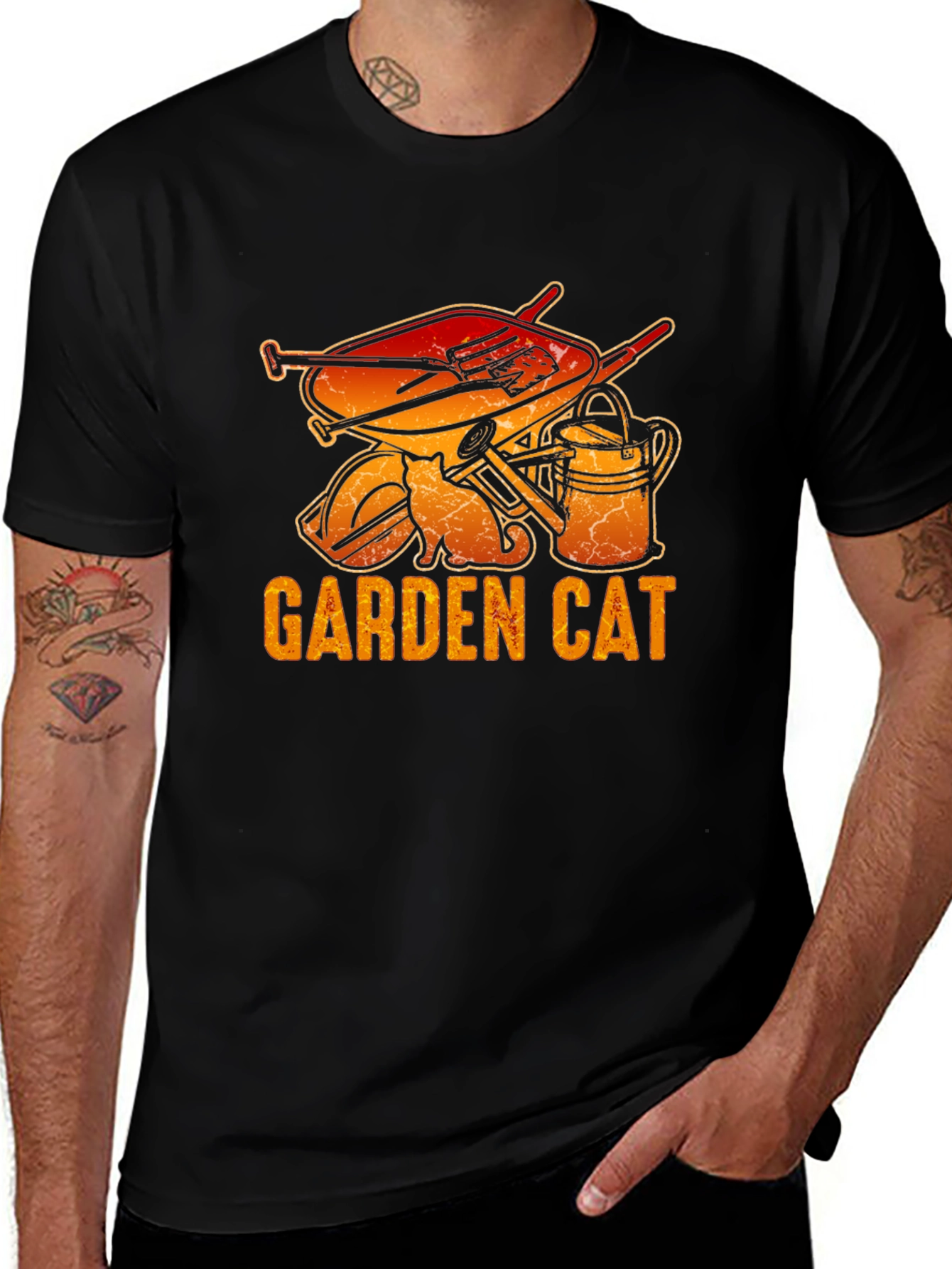 Garden Cat Graphic Tee - Gardening Lover T-Shirt