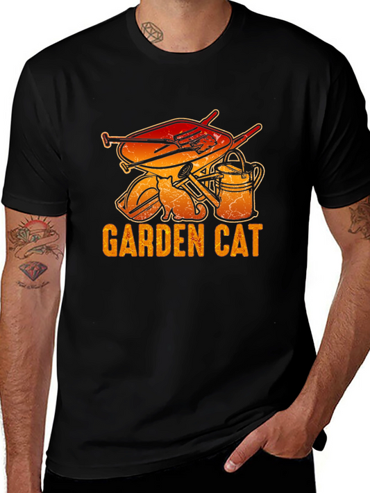 Garden Cat Graphic Tee - Gardening Lover T-Shirt