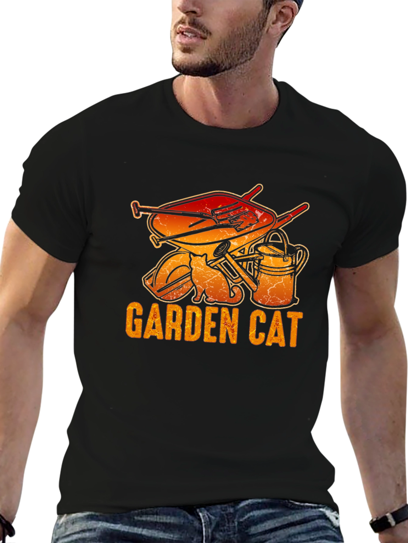 Garden Cat Graphic Tee - Gardening Lover T-Shirt