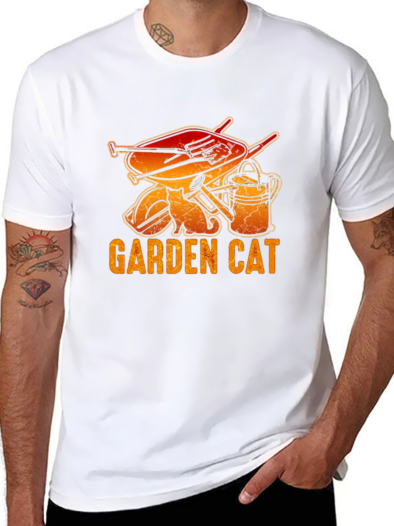 Garden Cat Graphic Tee - Gardening Lover T-Shirt
