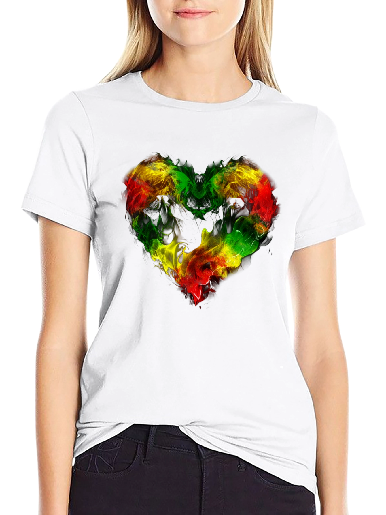 Rasta Heart Graphic Tee - Reggae Love