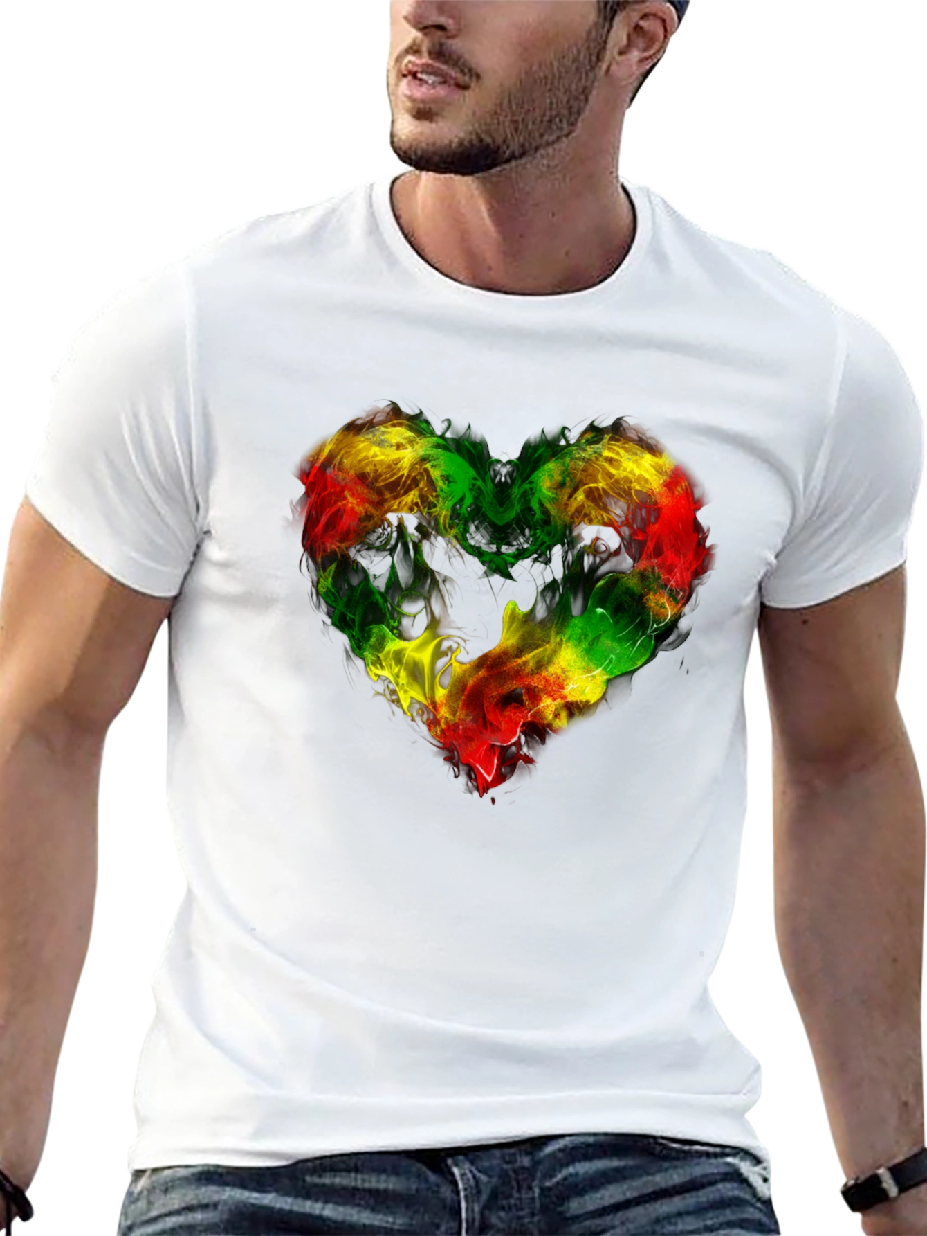 Rasta Heart Graphic Tee - Reggae Love