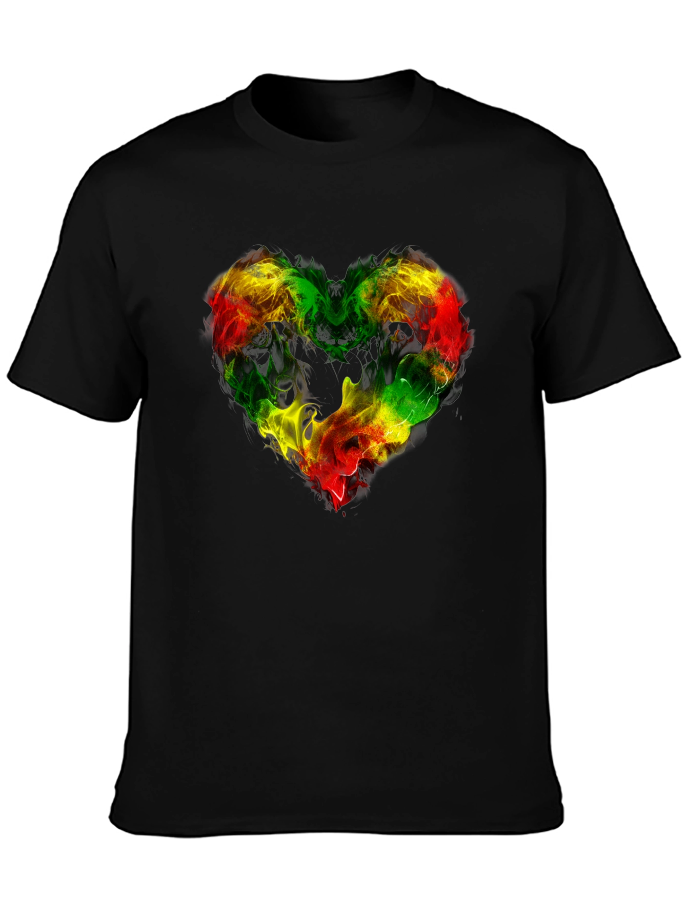 Rasta Heart Graphic Tee - Reggae Love