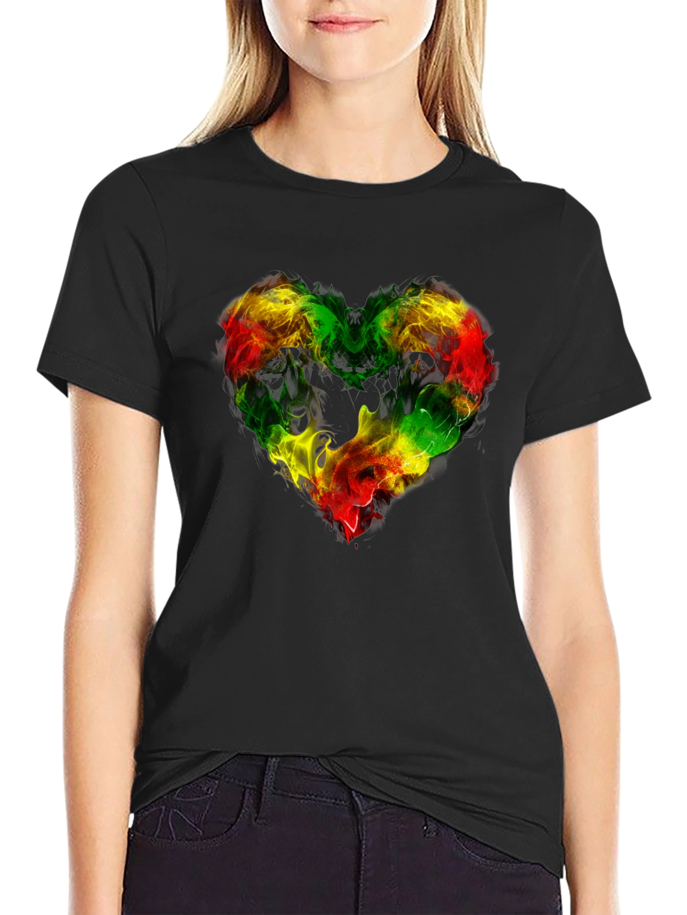 Rasta Heart Graphic Tee - Reggae Love
