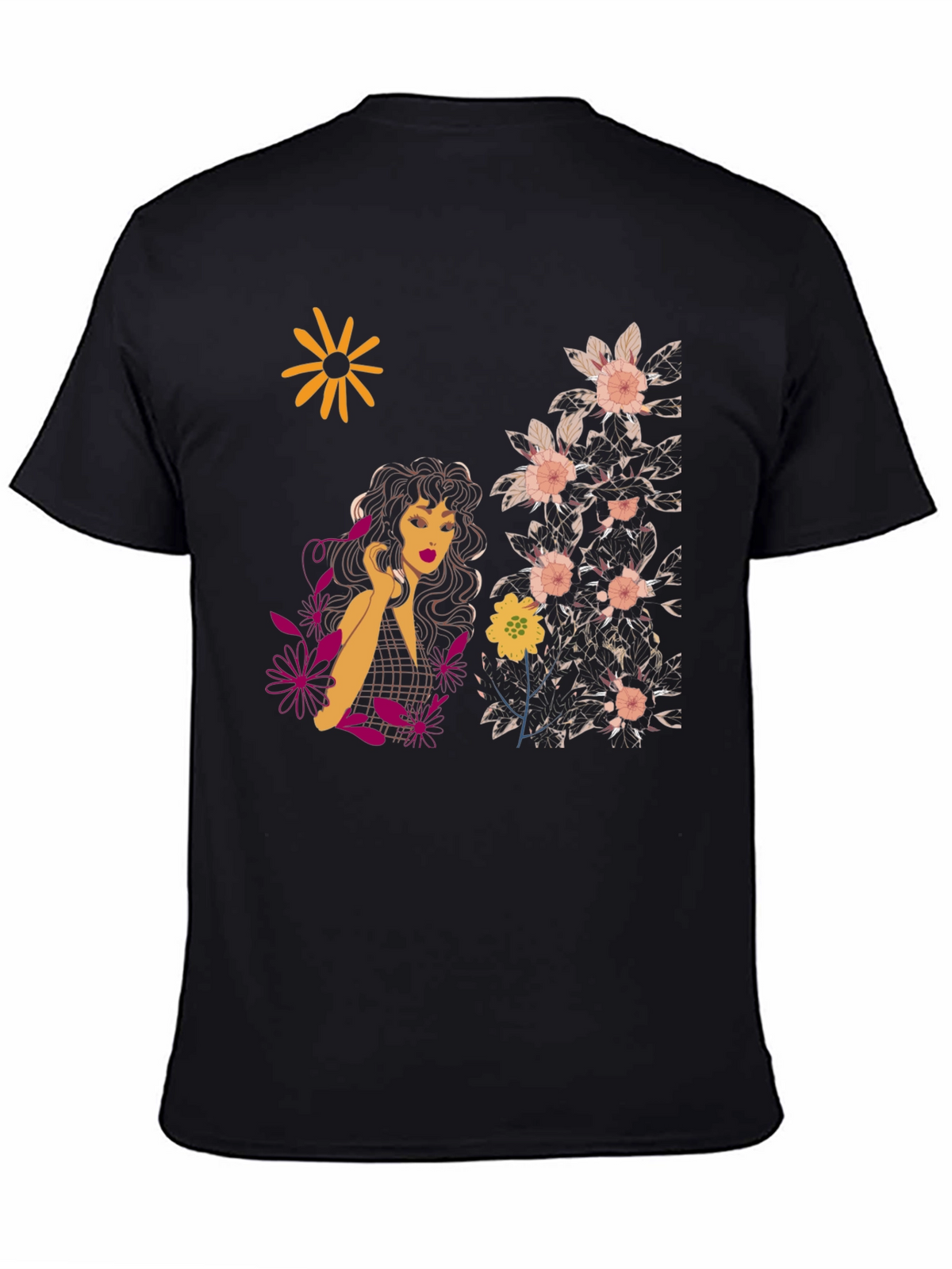 Floral Print T-Shirt - Artistic Design