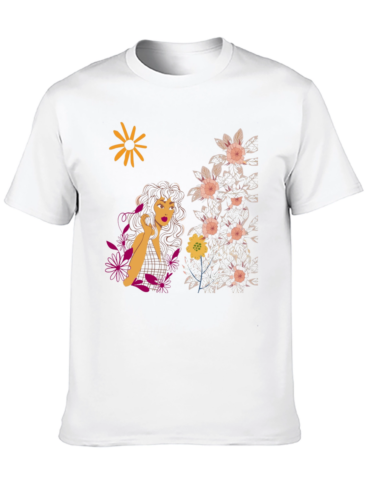 Floral Print T-Shirt - Artistic Design