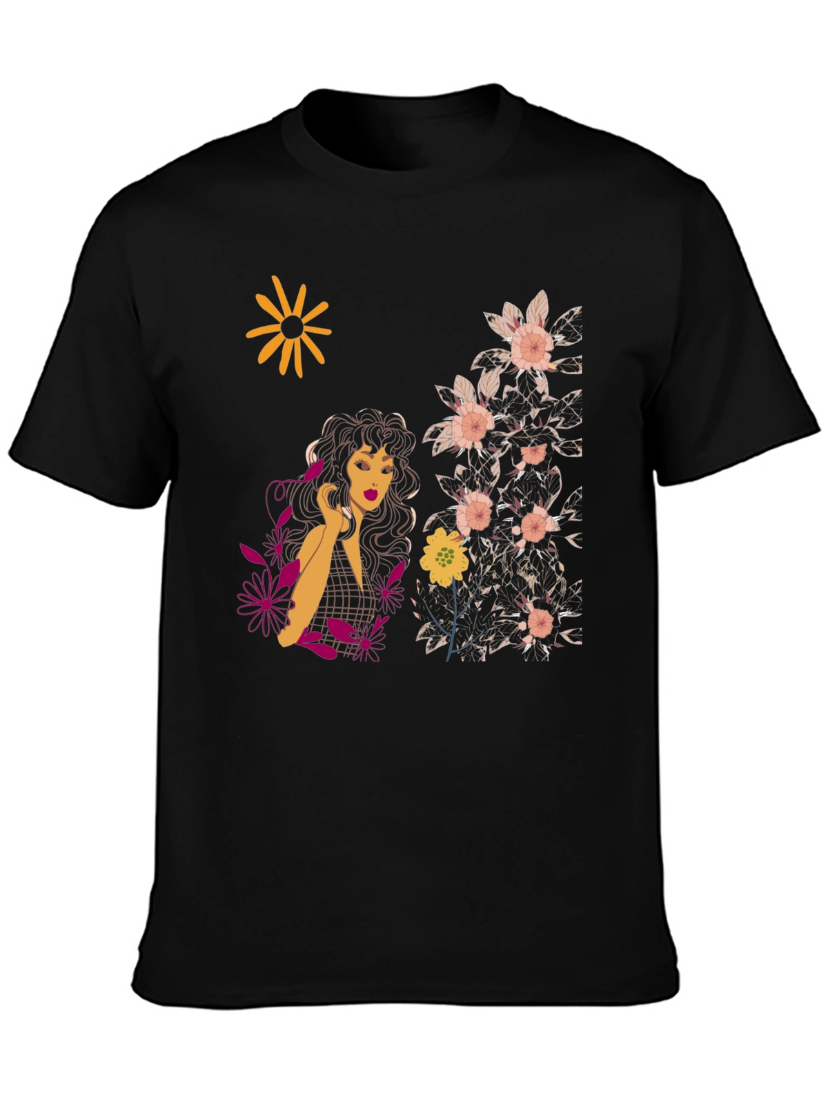 Floral Print T-Shirt - Artistic Design