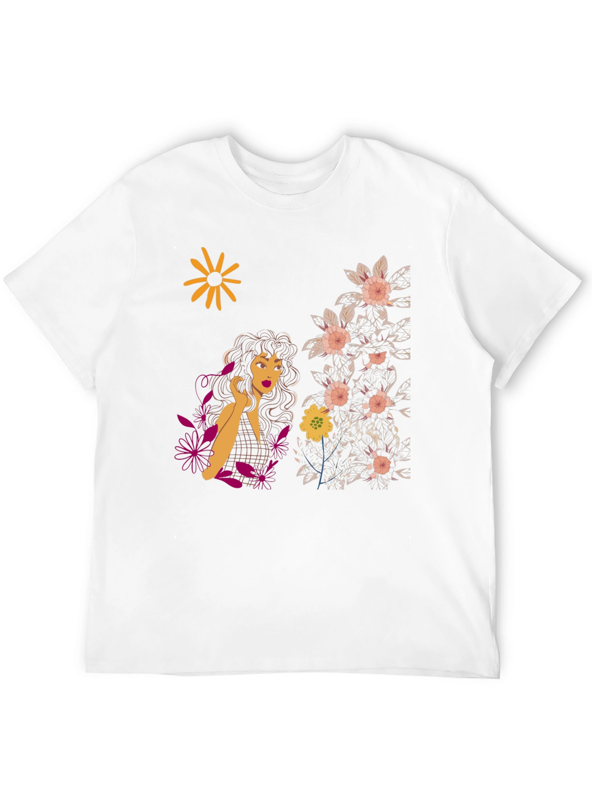 Floral Print T-Shirt - Artistic Design