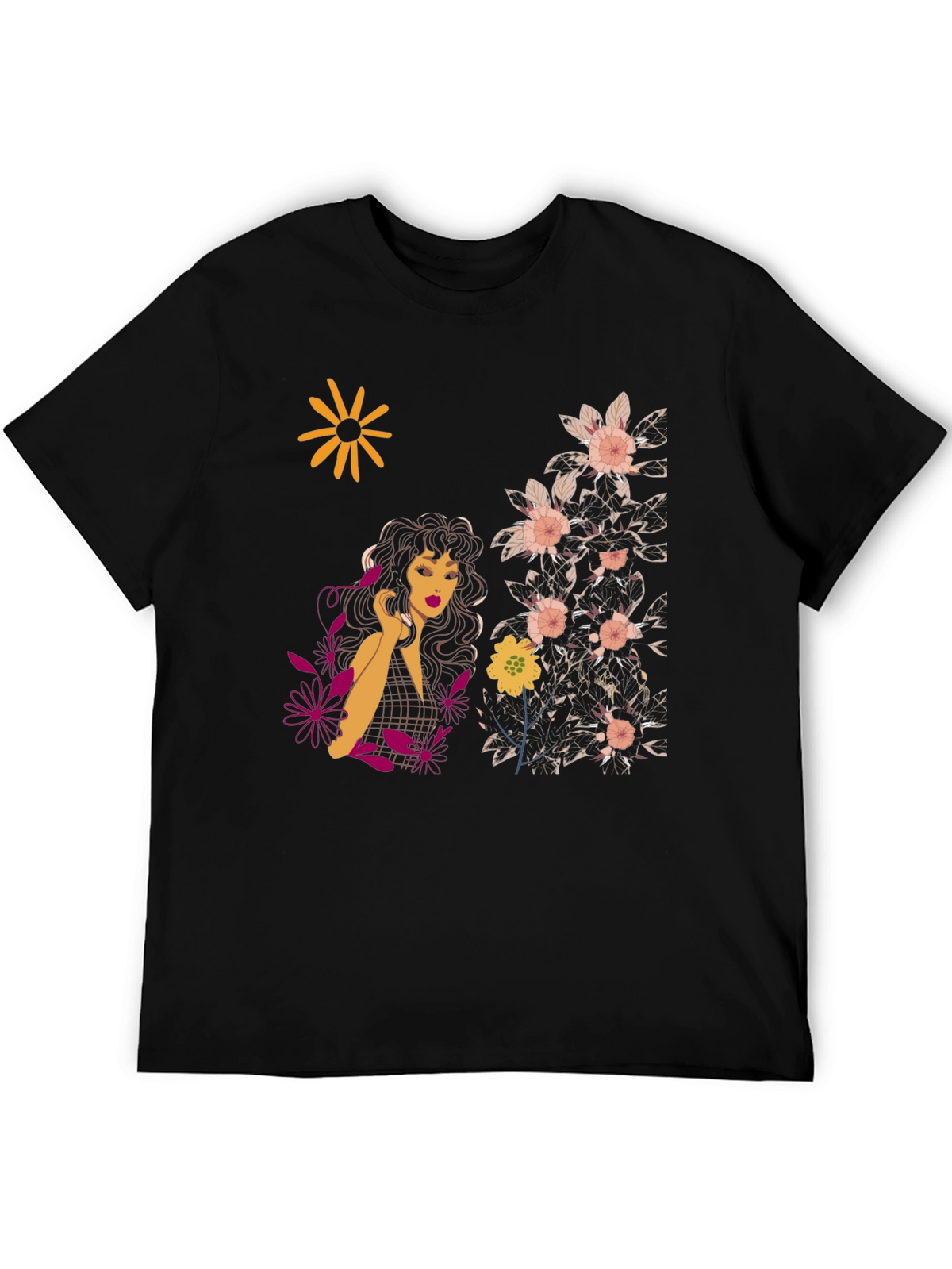 Floral Print T-Shirt - Artistic Design
