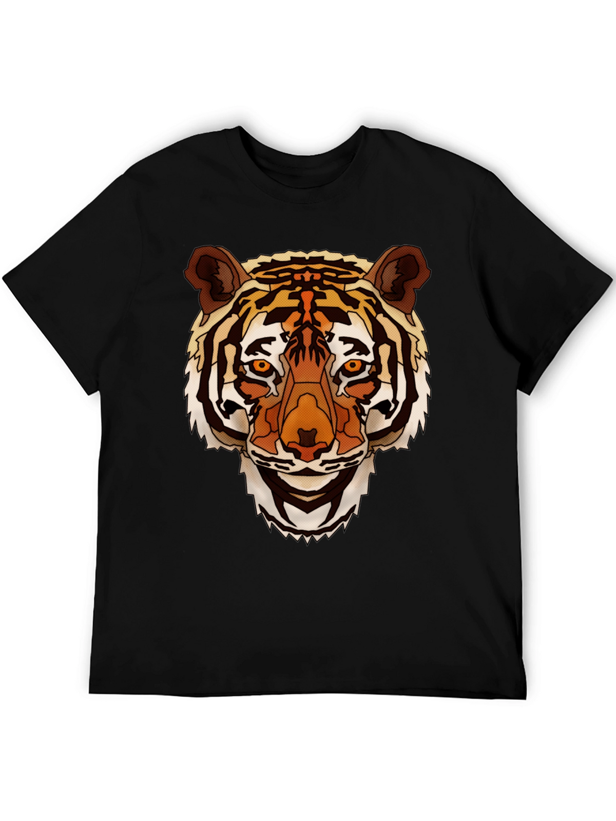 Tiger Graphic Print Mens Black T-Shirt