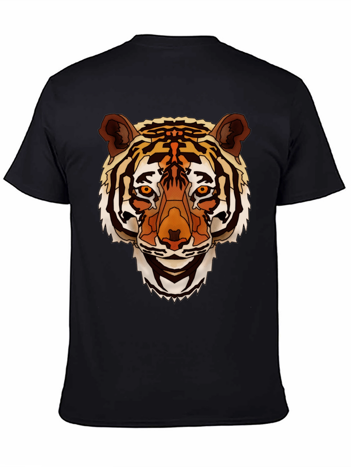 Tiger Graphic Print Mens Black T-Shirt