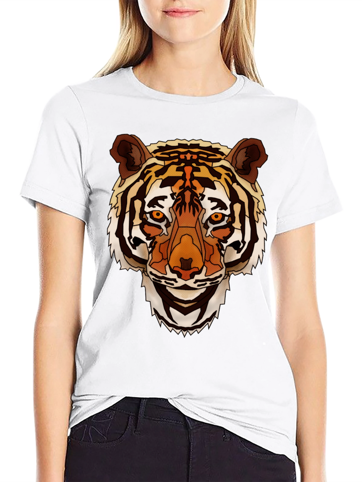 Tiger Graphic Print Mens Black T-Shirt