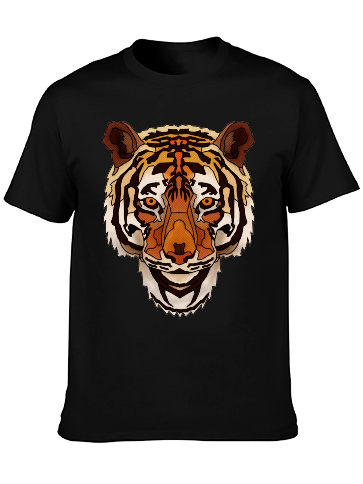 Tiger Graphic Print Mens Black T-Shirt