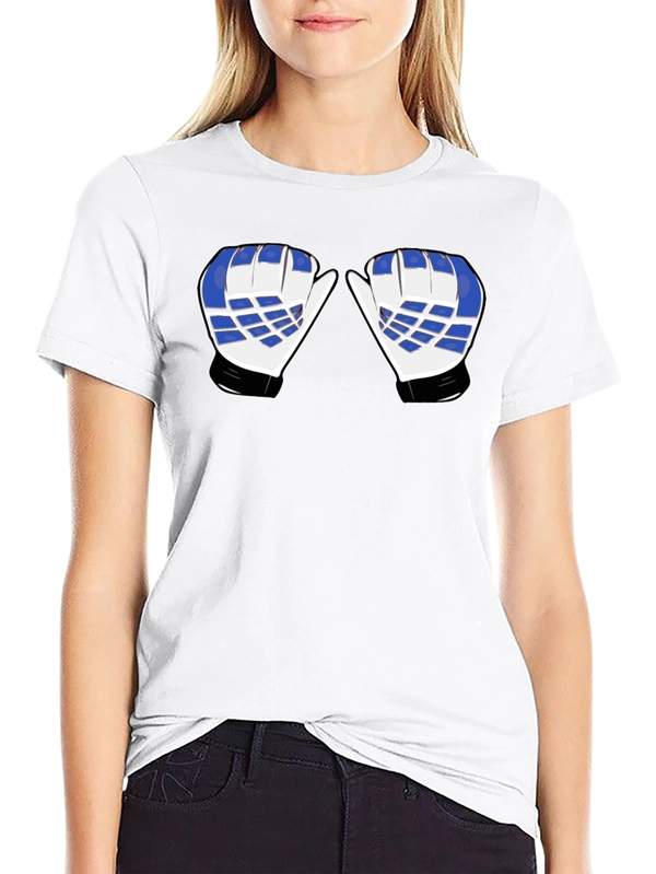 Hockey Goalie Mittens Graphic Tee - Black Cotton