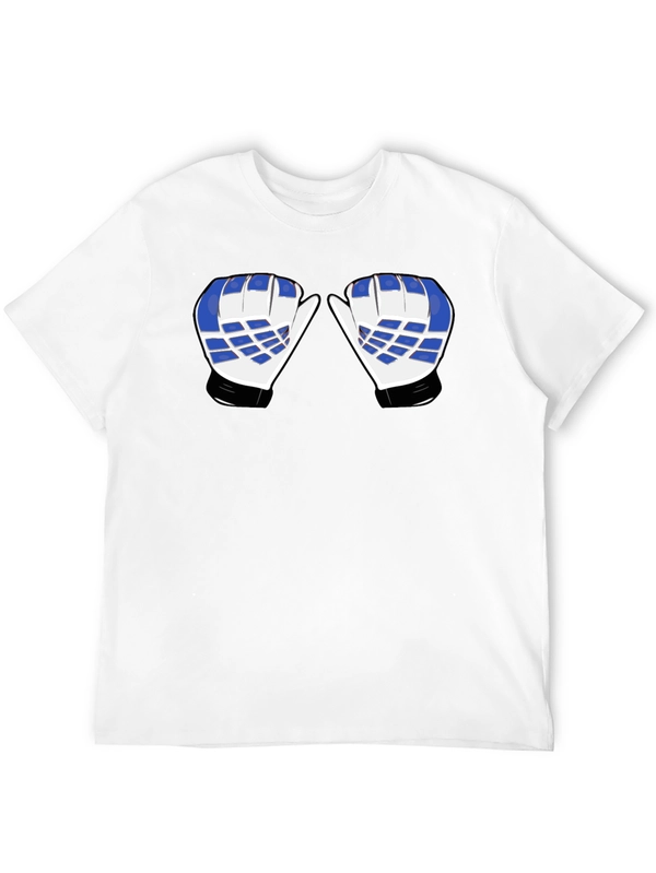 Hockey Goalie Mittens Graphic Tee - Black Cotton