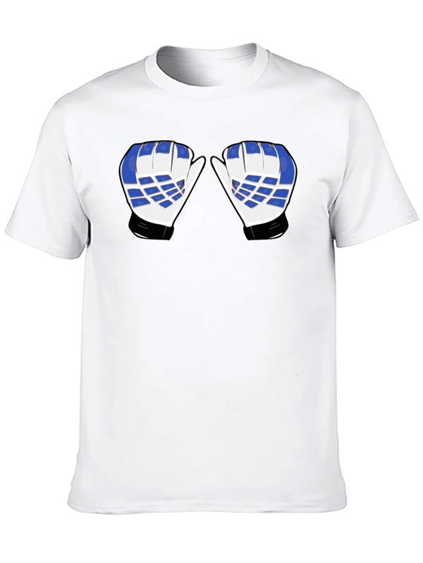 Hockey Goalie Mittens Graphic Tee - Black Cotton