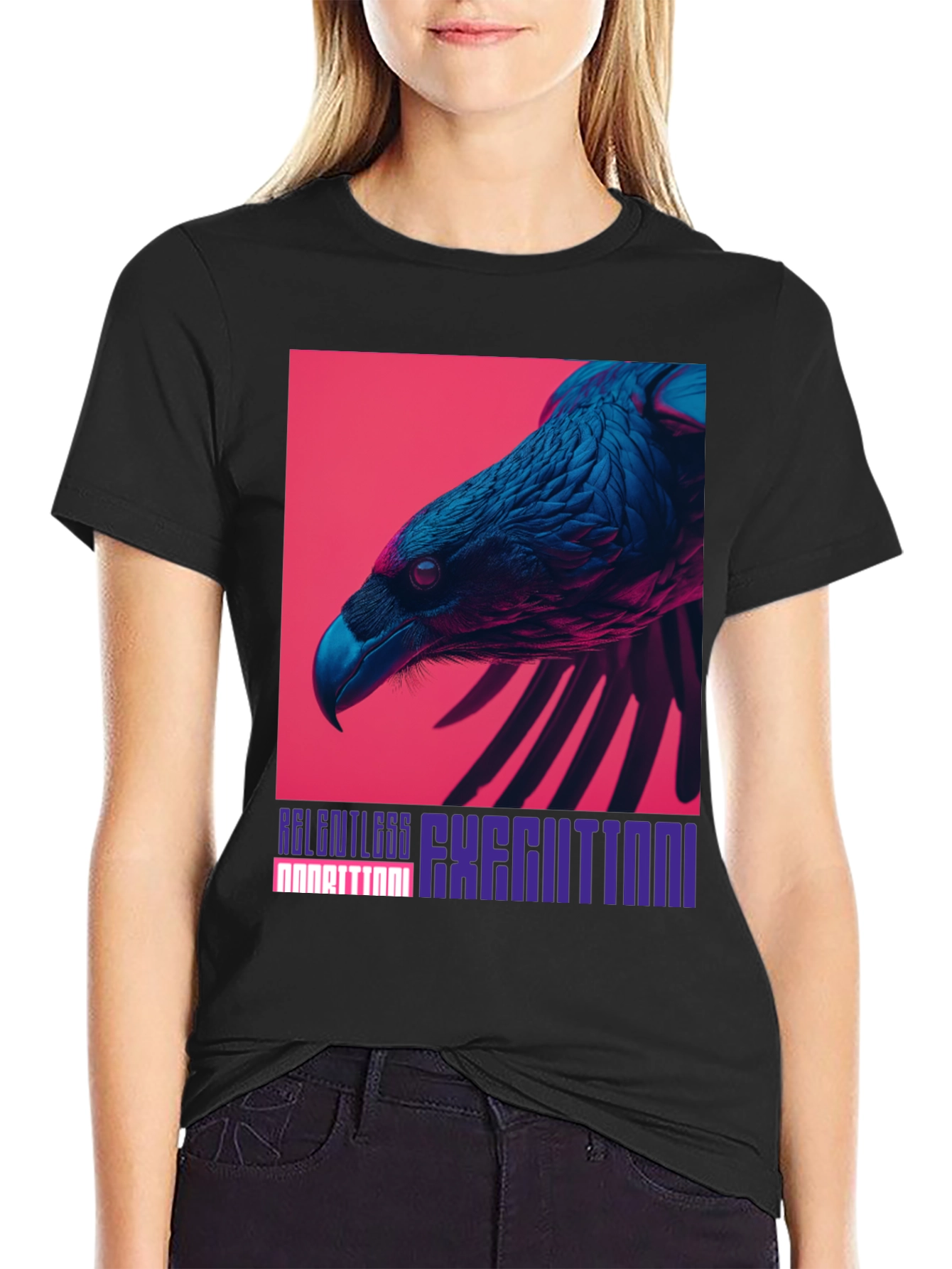 Bold Raven Graphic Tee - Relentless Execution Style
