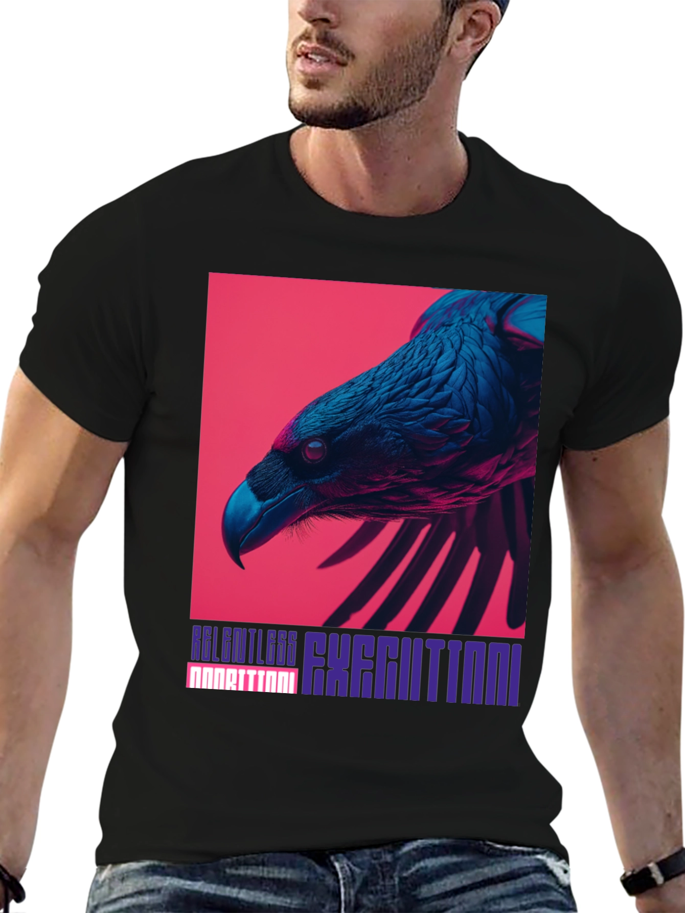 Bold Raven Graphic Tee - Relentless Execution Style
