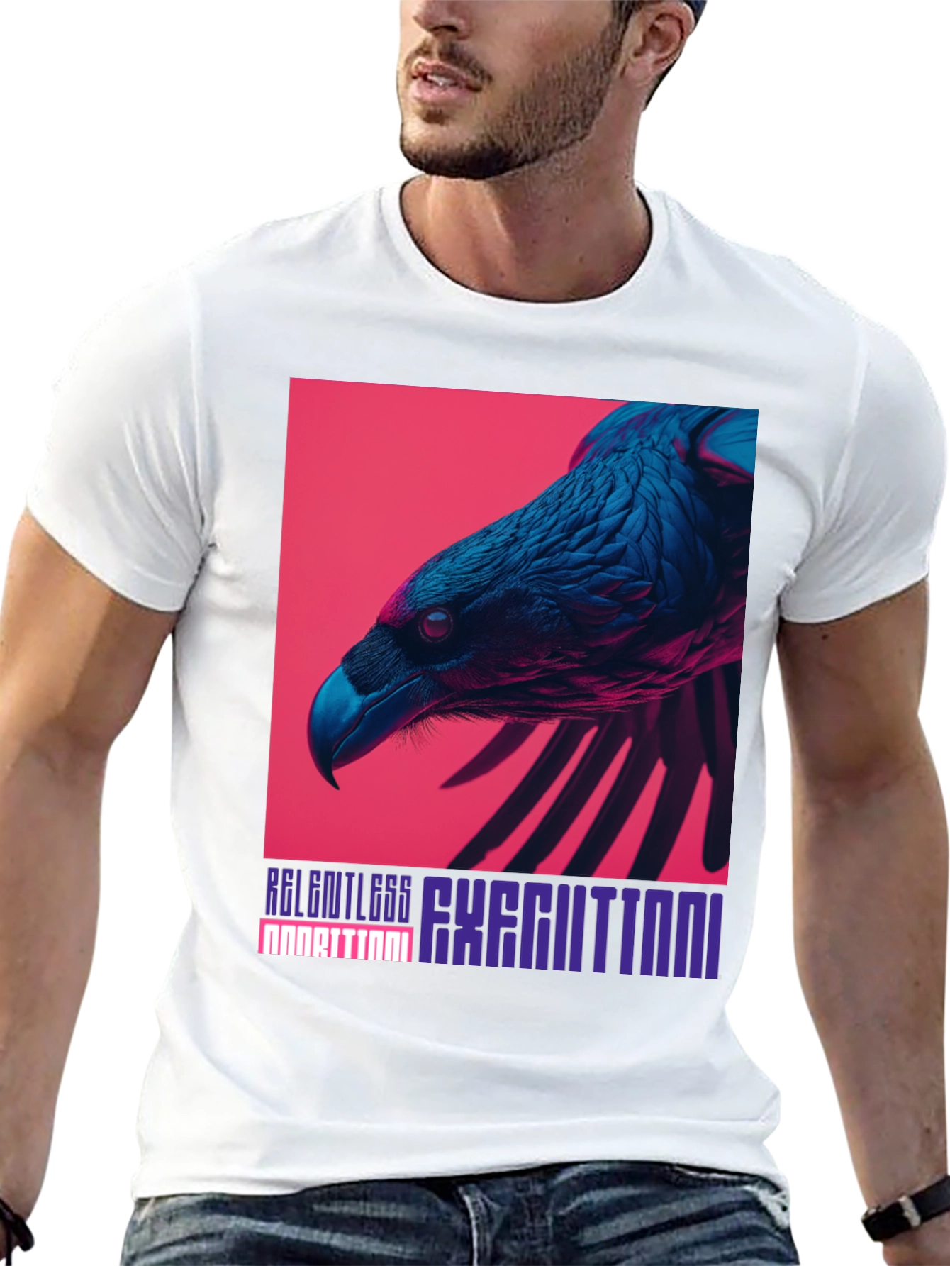 Bold Raven Graphic Tee - Relentless Execution Style