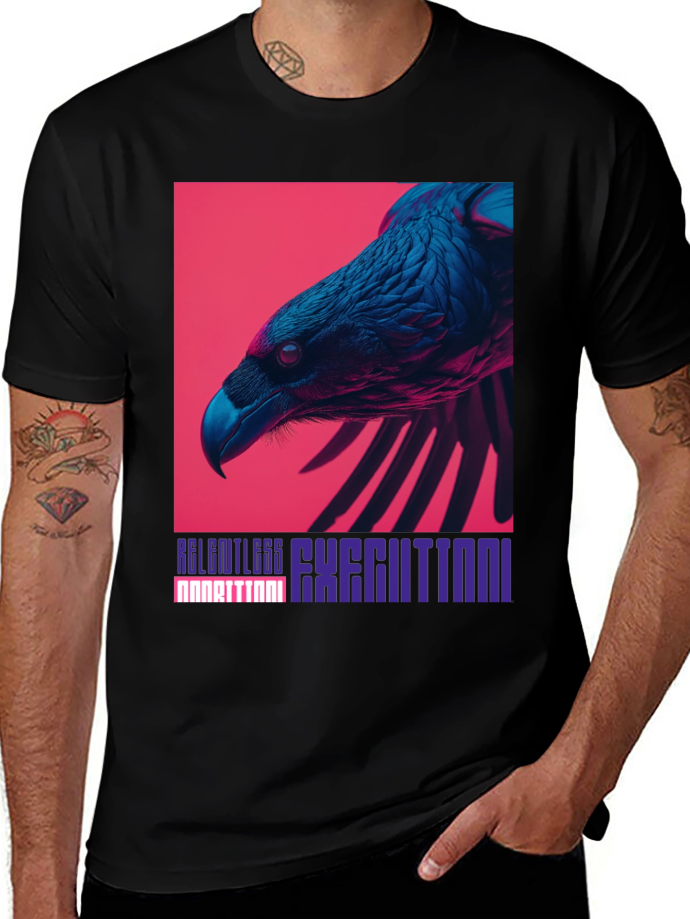 Bold Raven Graphic Tee - Relentless Execution Style
