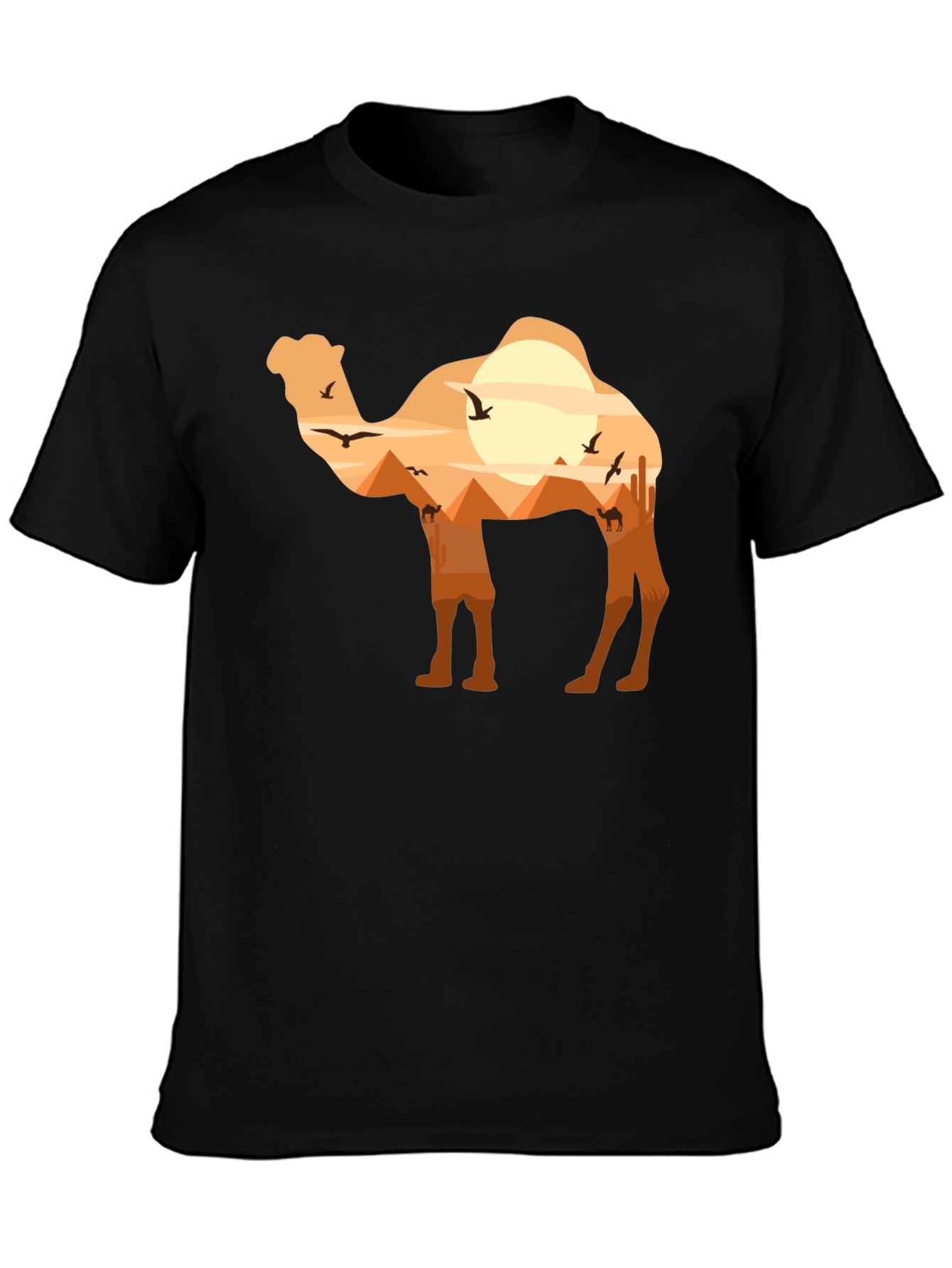 Camel Desert Silhouette Graphic T-Shirt