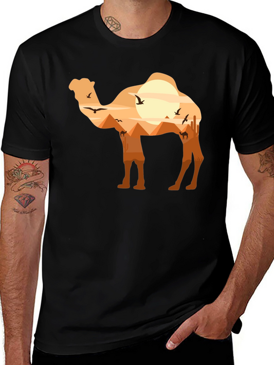 Camel Desert Silhouette Graphic T-Shirt