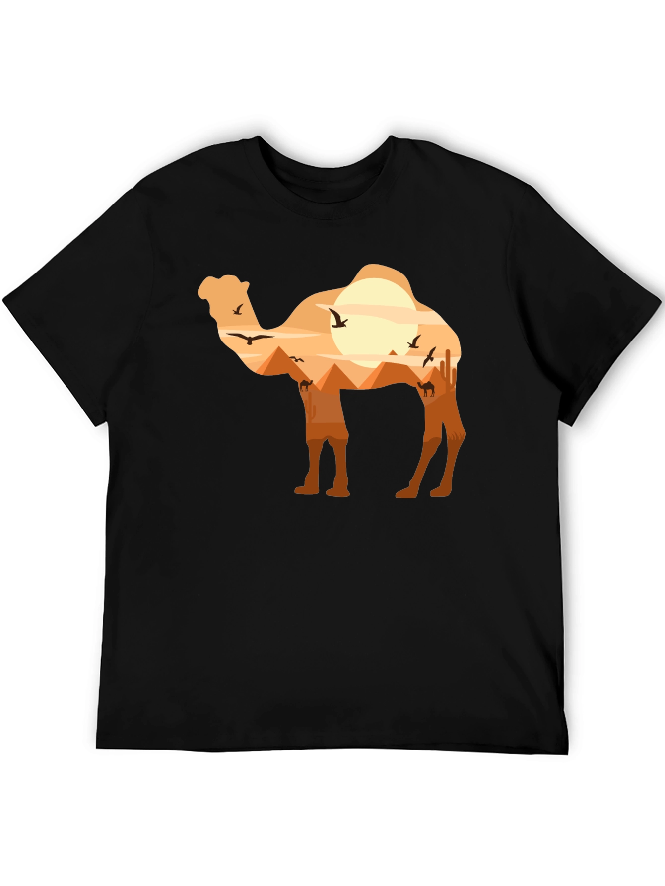 Camel Desert Silhouette Graphic T-Shirt