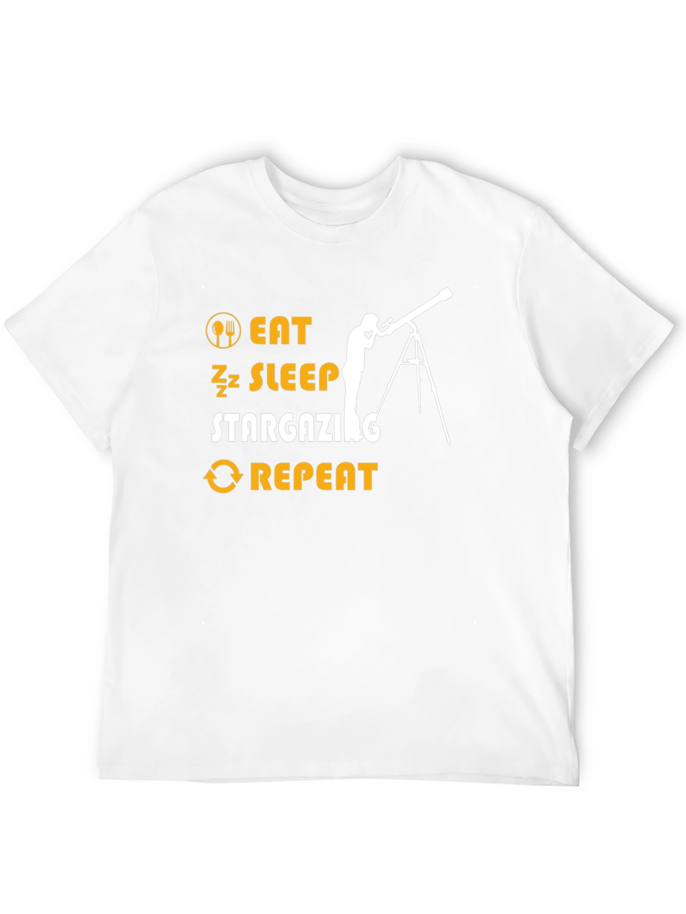 Eat Sleep Stargazing Repeat Black T-Shirt