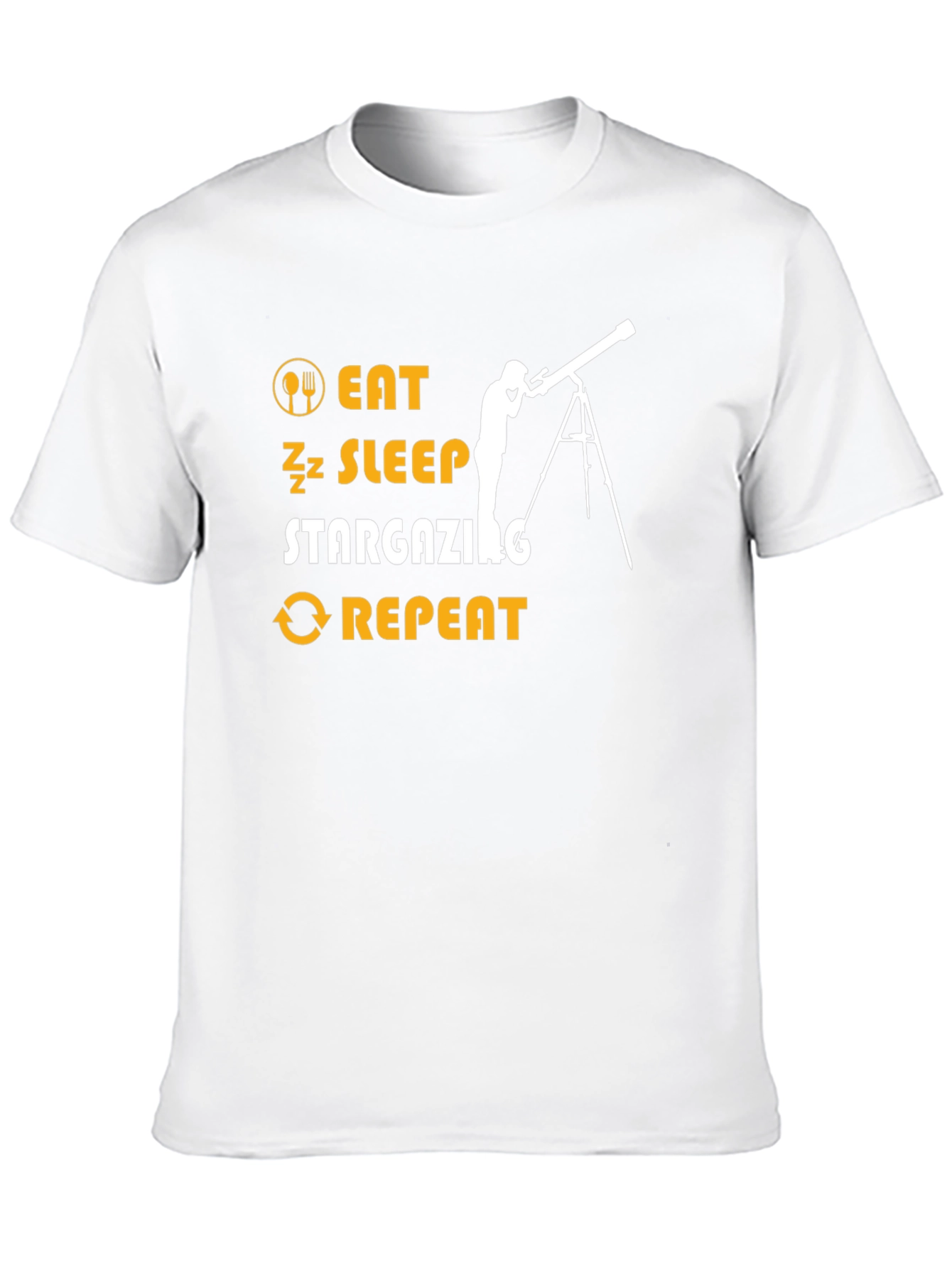 Eat Sleep Stargazing Repeat Black T-Shirt