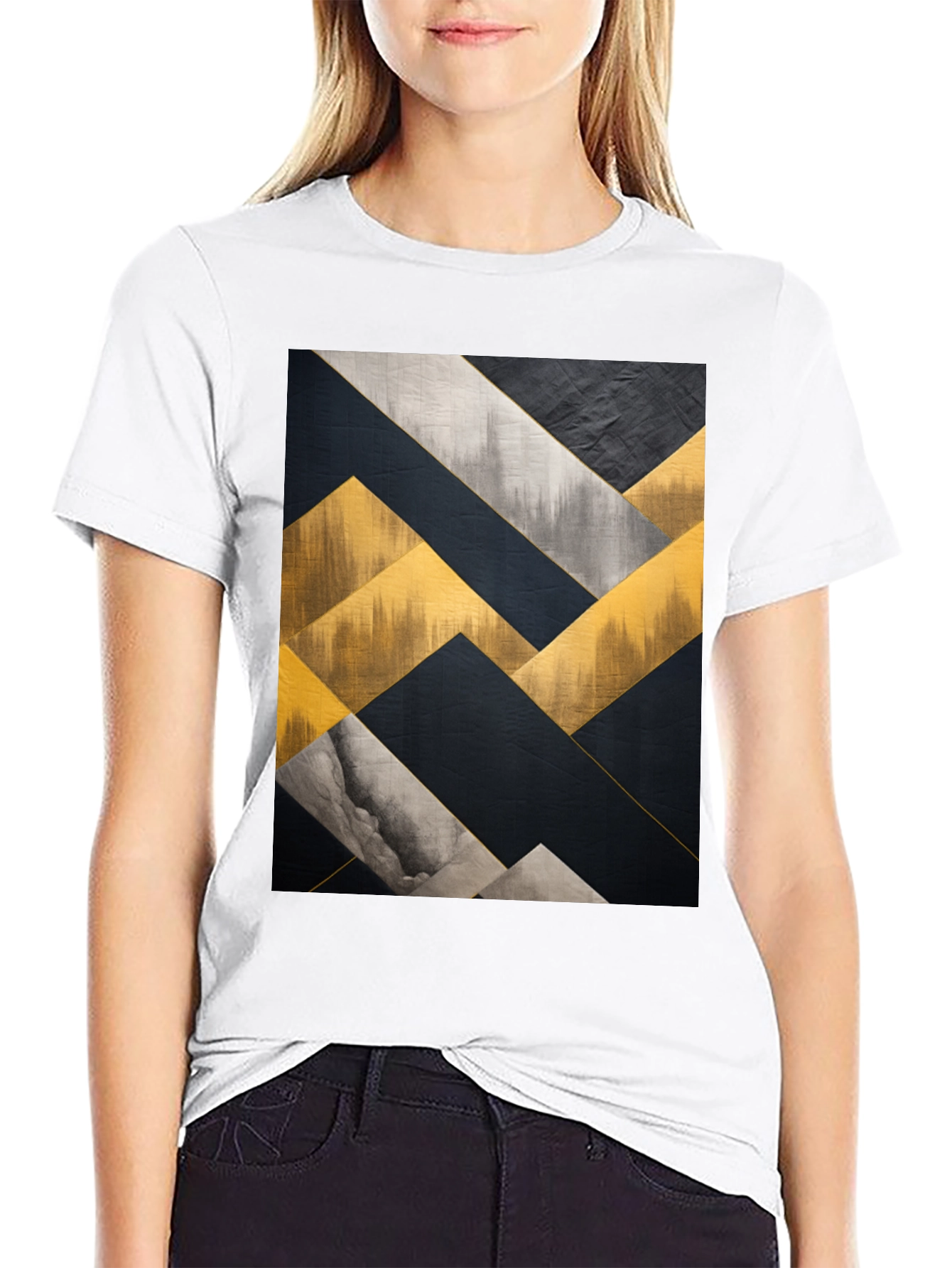 Abstract Geometric Art Mens Black T-Shirt