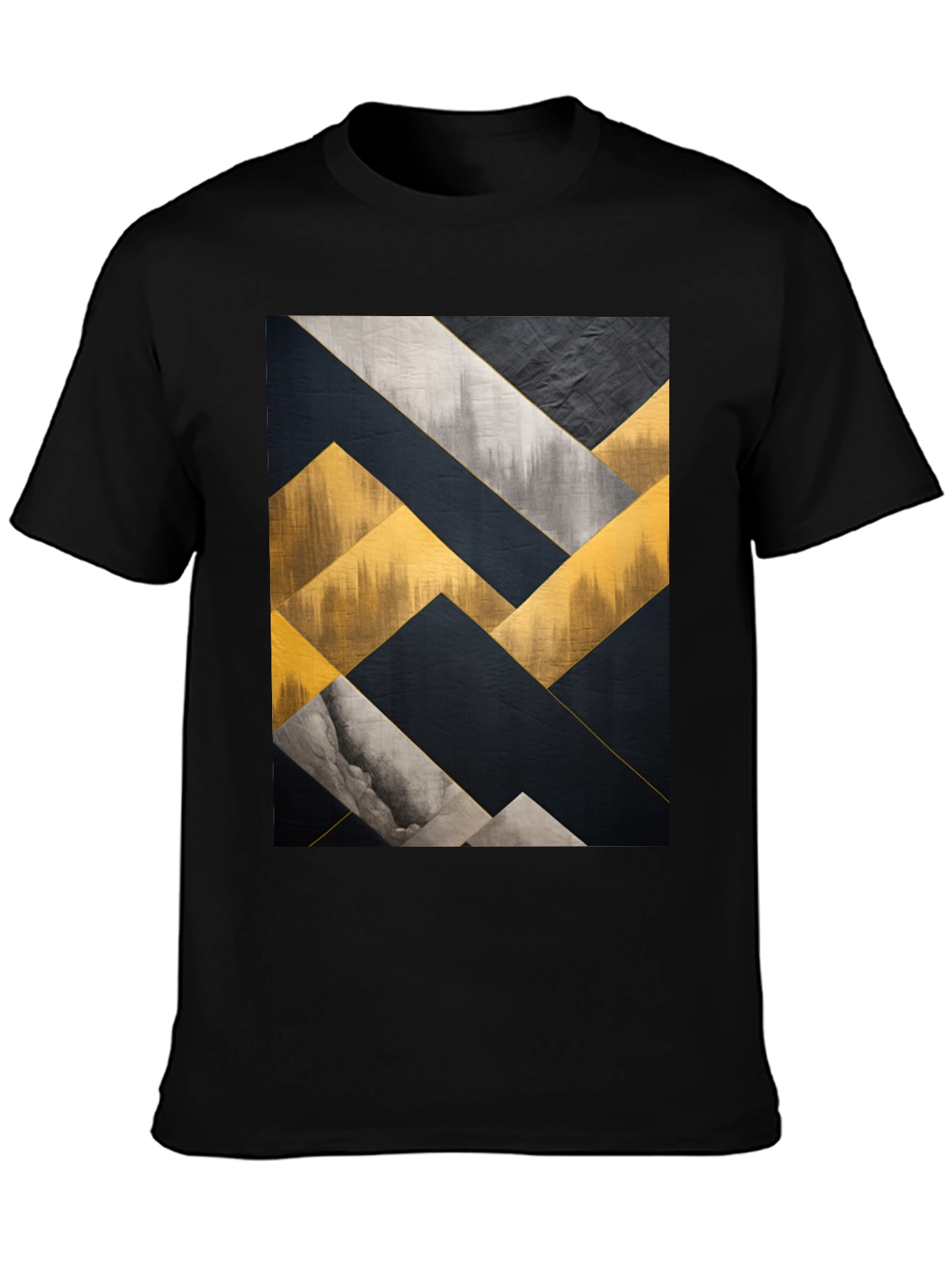 Abstract Geometric Art Mens Black T-Shirt