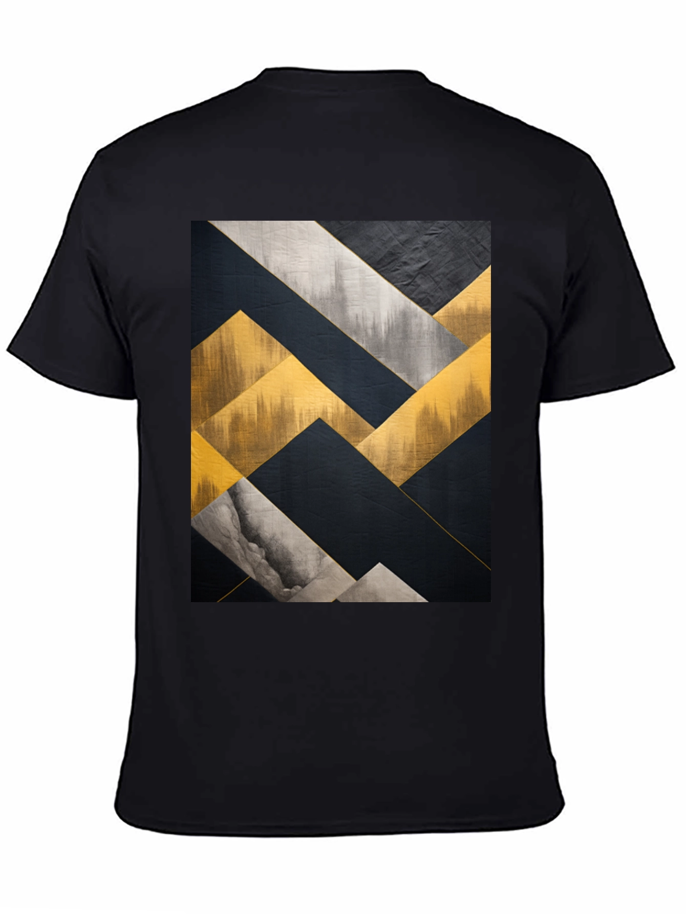 Abstract Geometric Art Mens Black T-Shirt