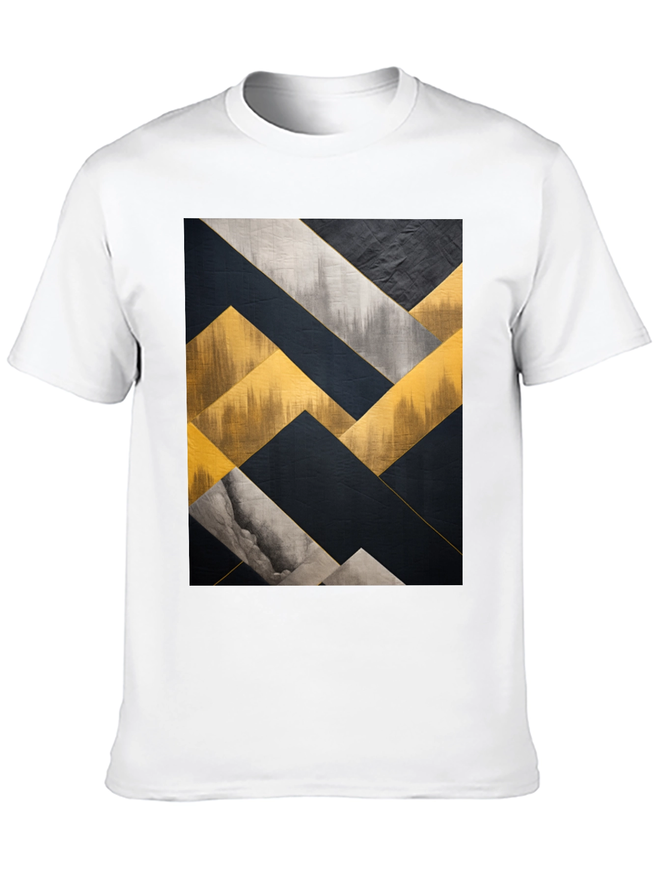 Abstract Geometric Art Mens Black T-Shirt