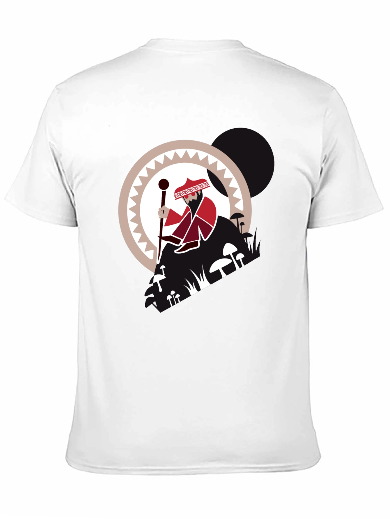 Wizard Graphic Tee - Black Cotton Blend T-Shirt