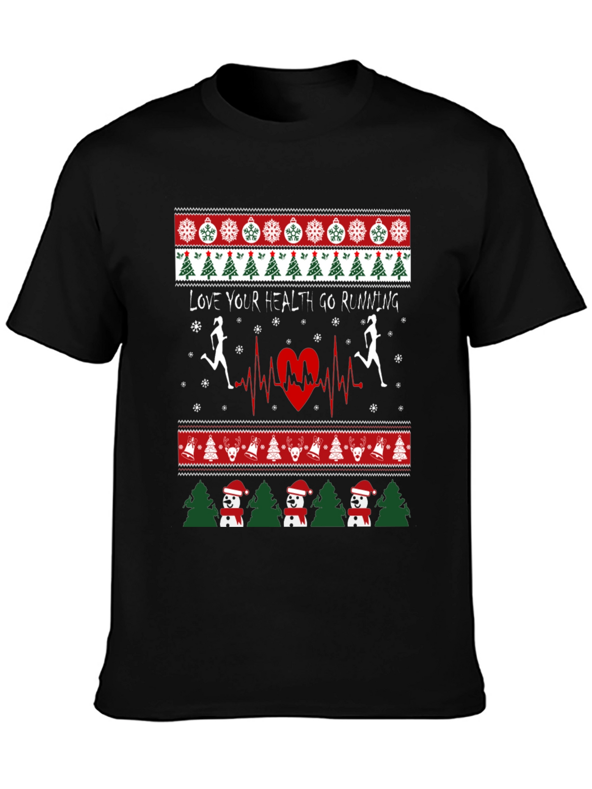Holiday Running T-Shirt - Love Your Health Ugly Xmas