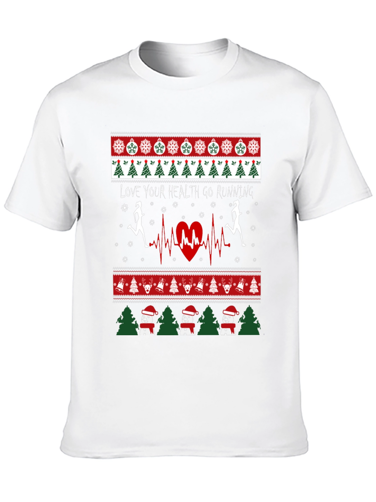 Holiday Running T-Shirt - Love Your Health Ugly Xmas