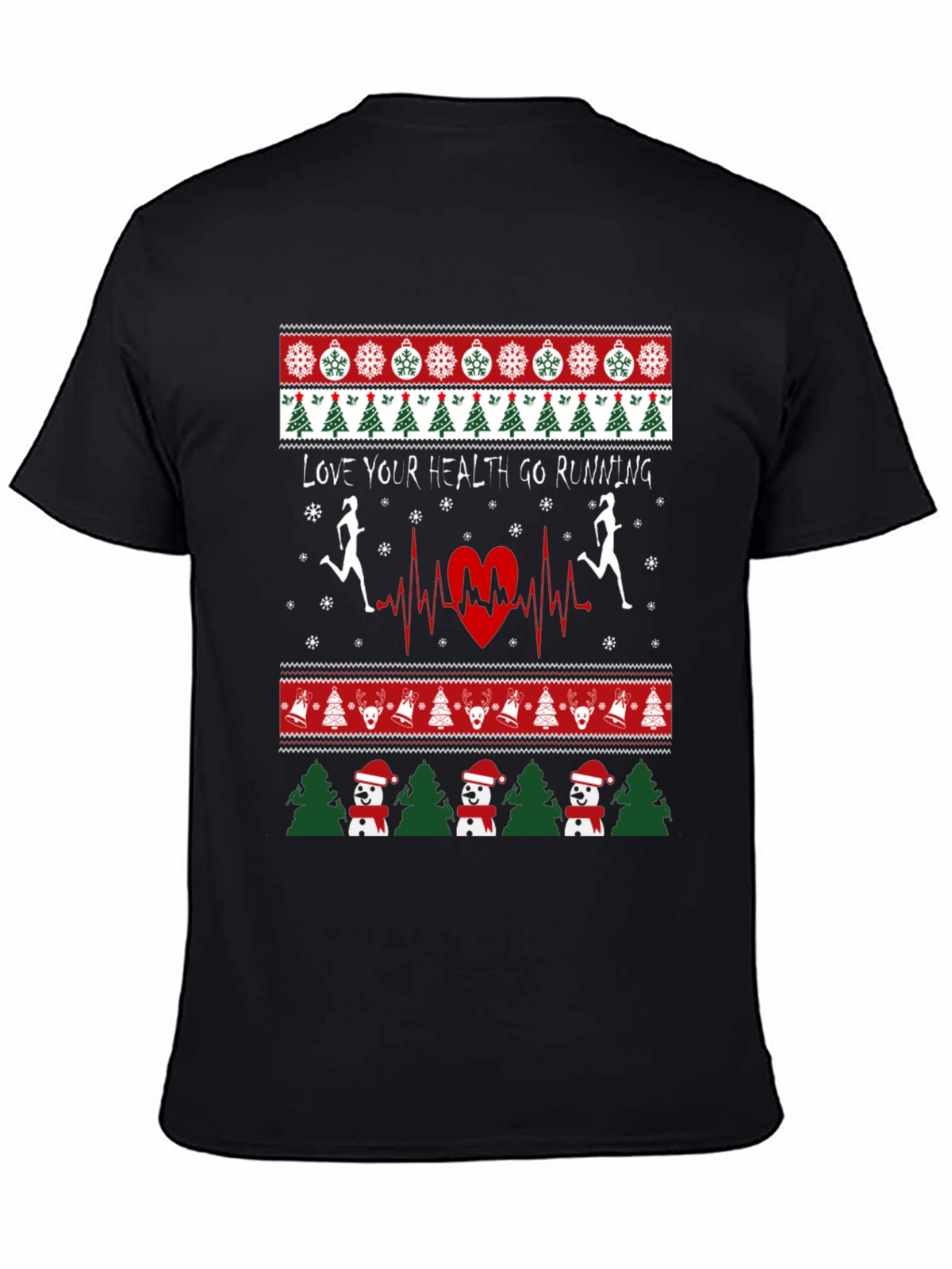 Holiday Running T-Shirt - Love Your Health Ugly Xmas