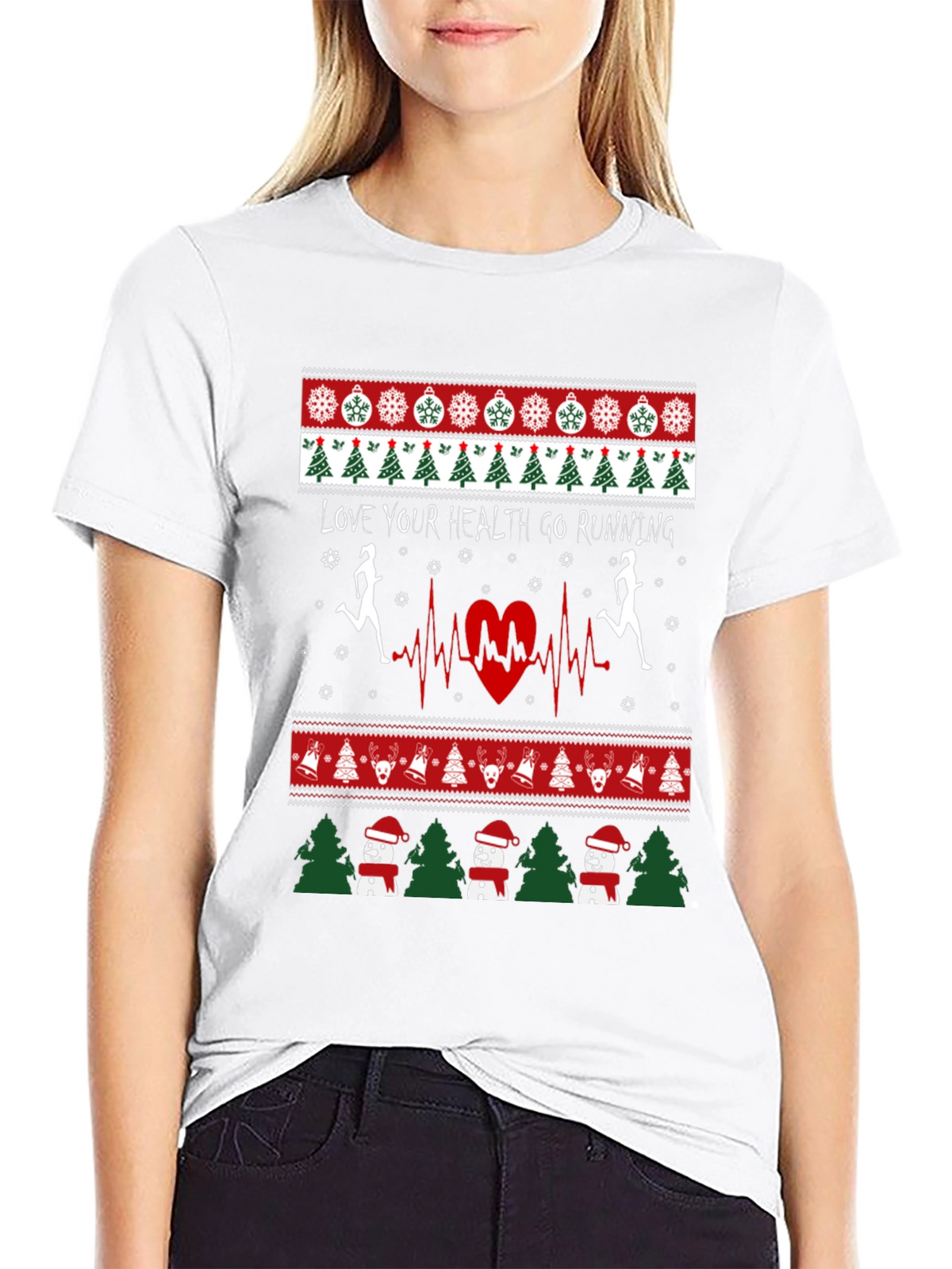 Holiday Running T-Shirt - Love Your Health Ugly Xmas