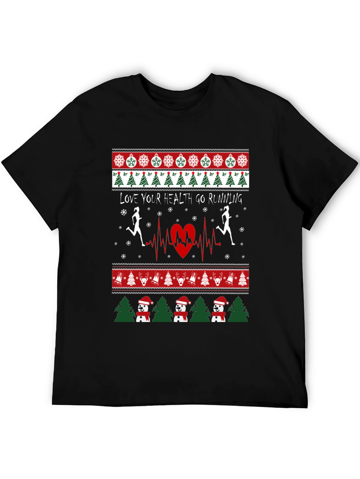 Holiday Running T-Shirt - Love Your Health Ugly Xmas