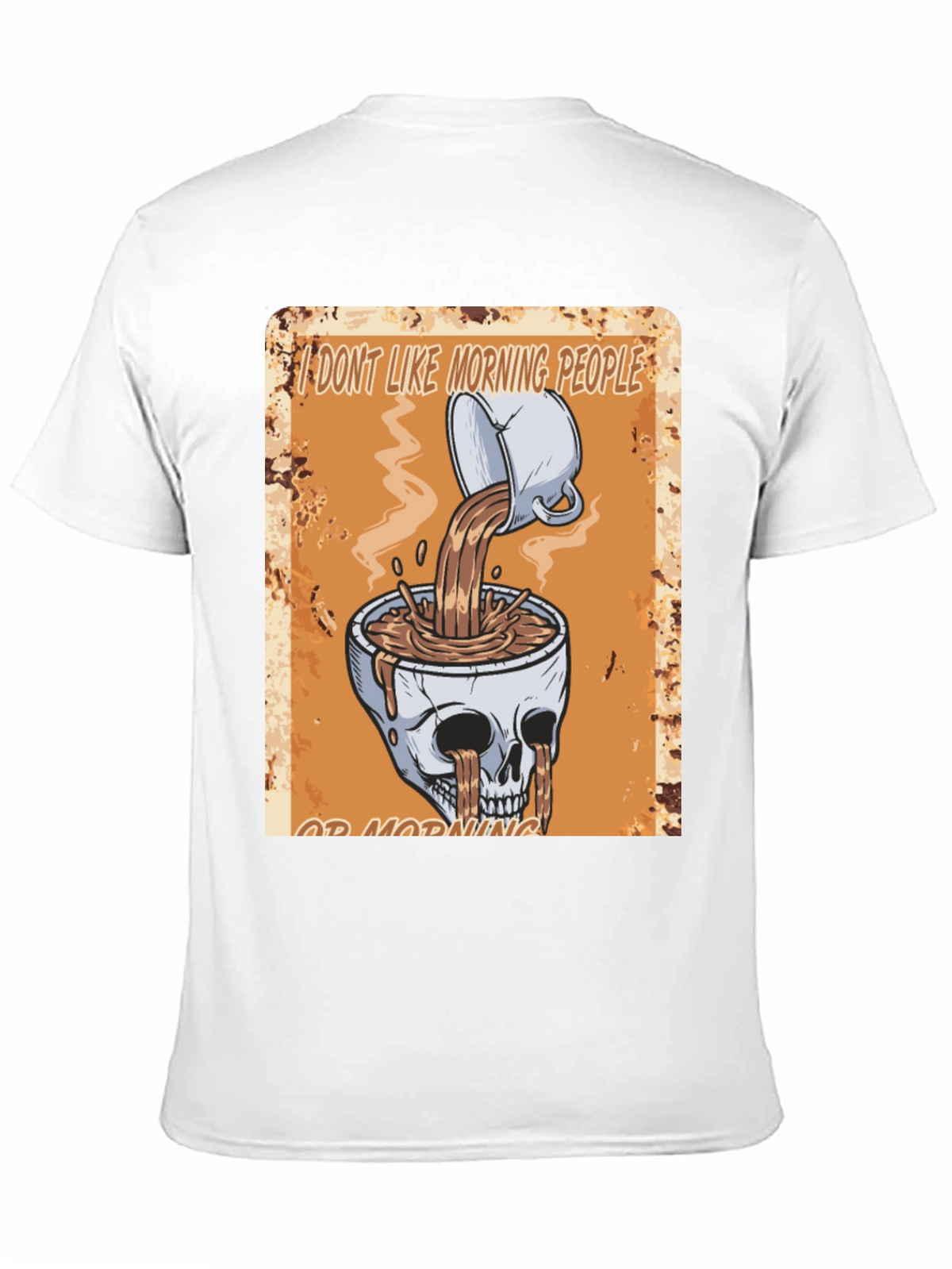 Humorous Skull Coffee Graphic T-Shirt