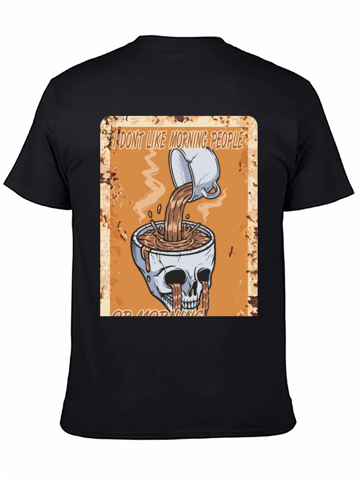 Humorous Skull Coffee Graphic T-Shirt