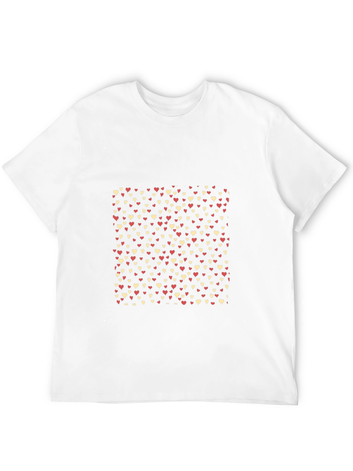 Heart Pattern Black T-Shirt - Casual Style
