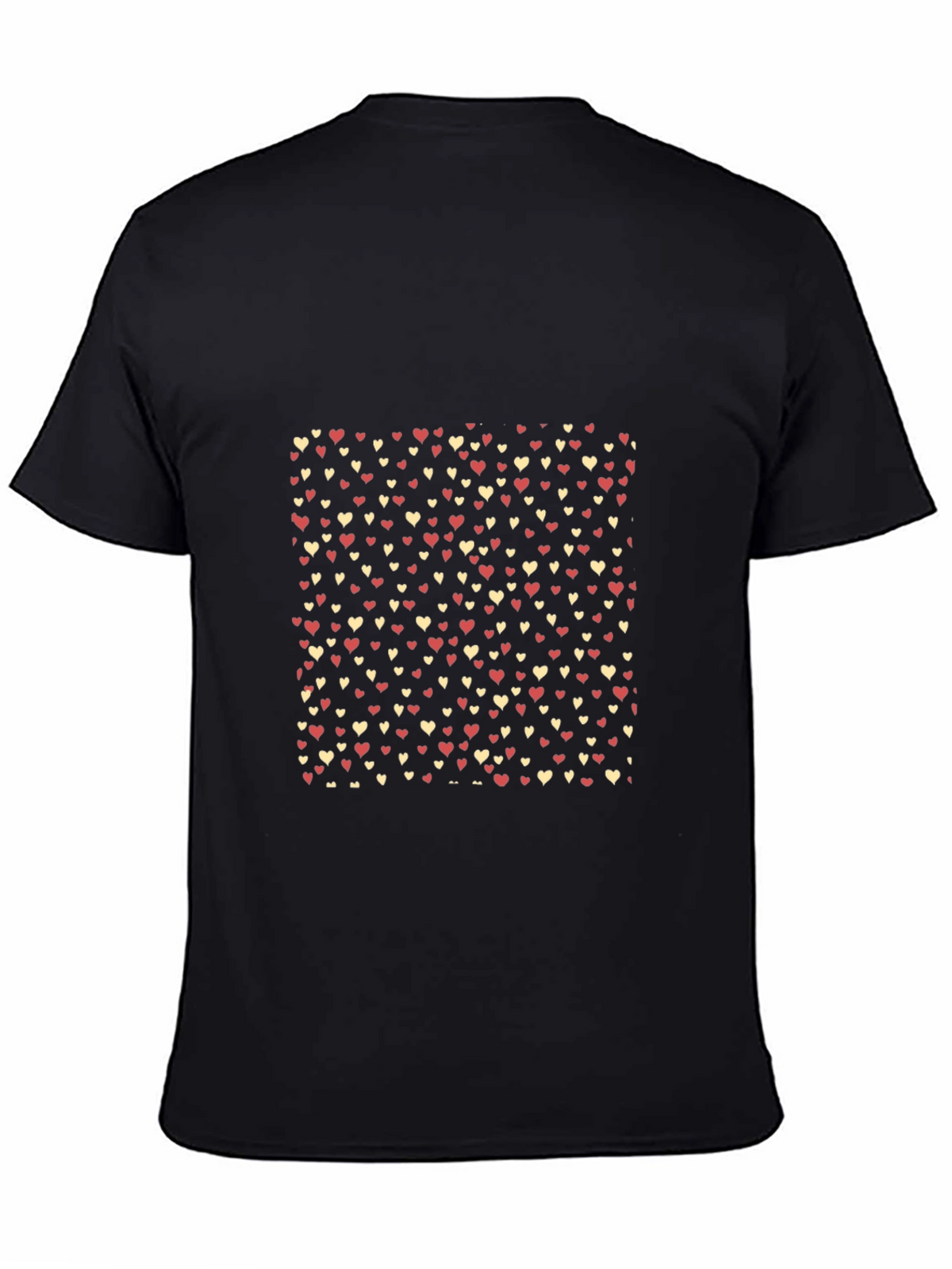 Heart Pattern Black T-Shirt - Casual Style