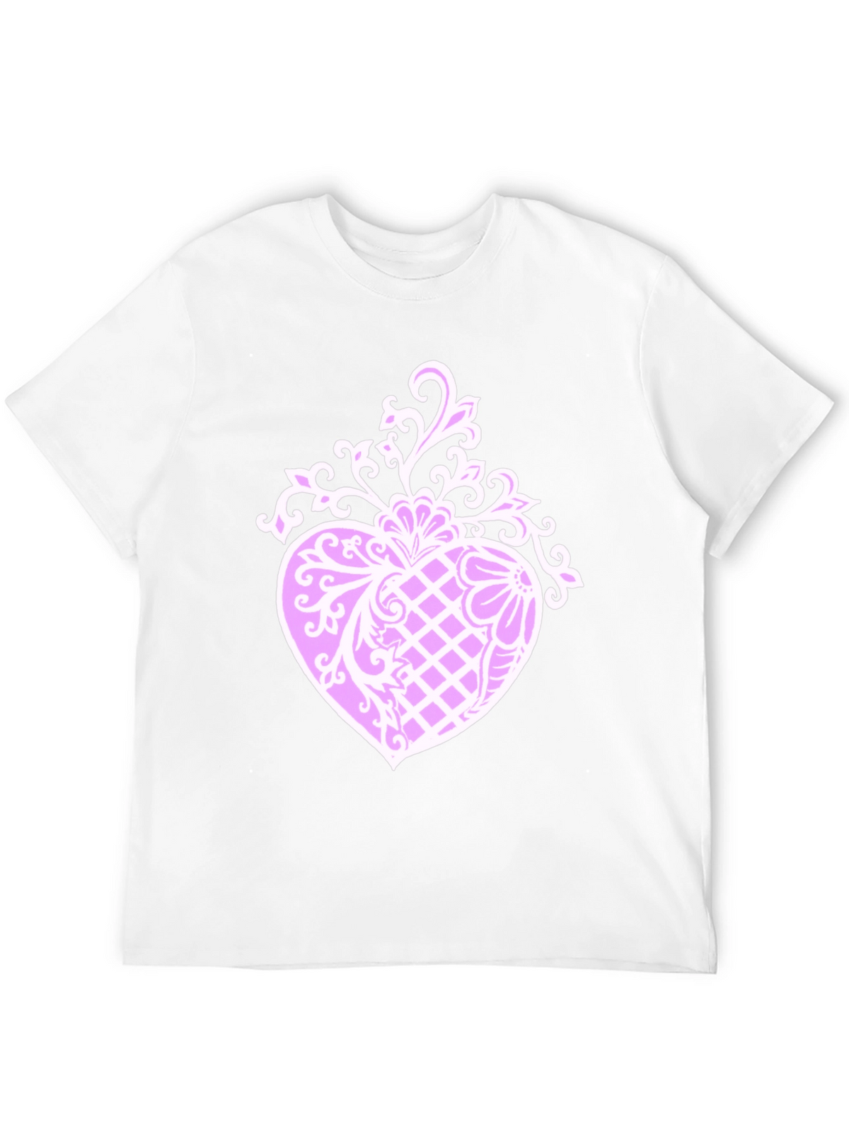 Mens Black T-Shirt with Heart Design