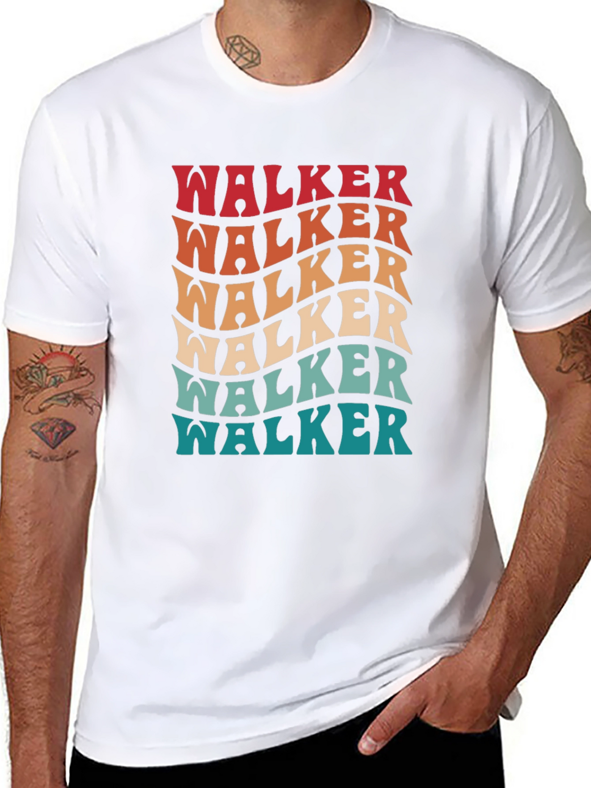 Retro Walker T-Shirt - Groovy Personalized Name Tee