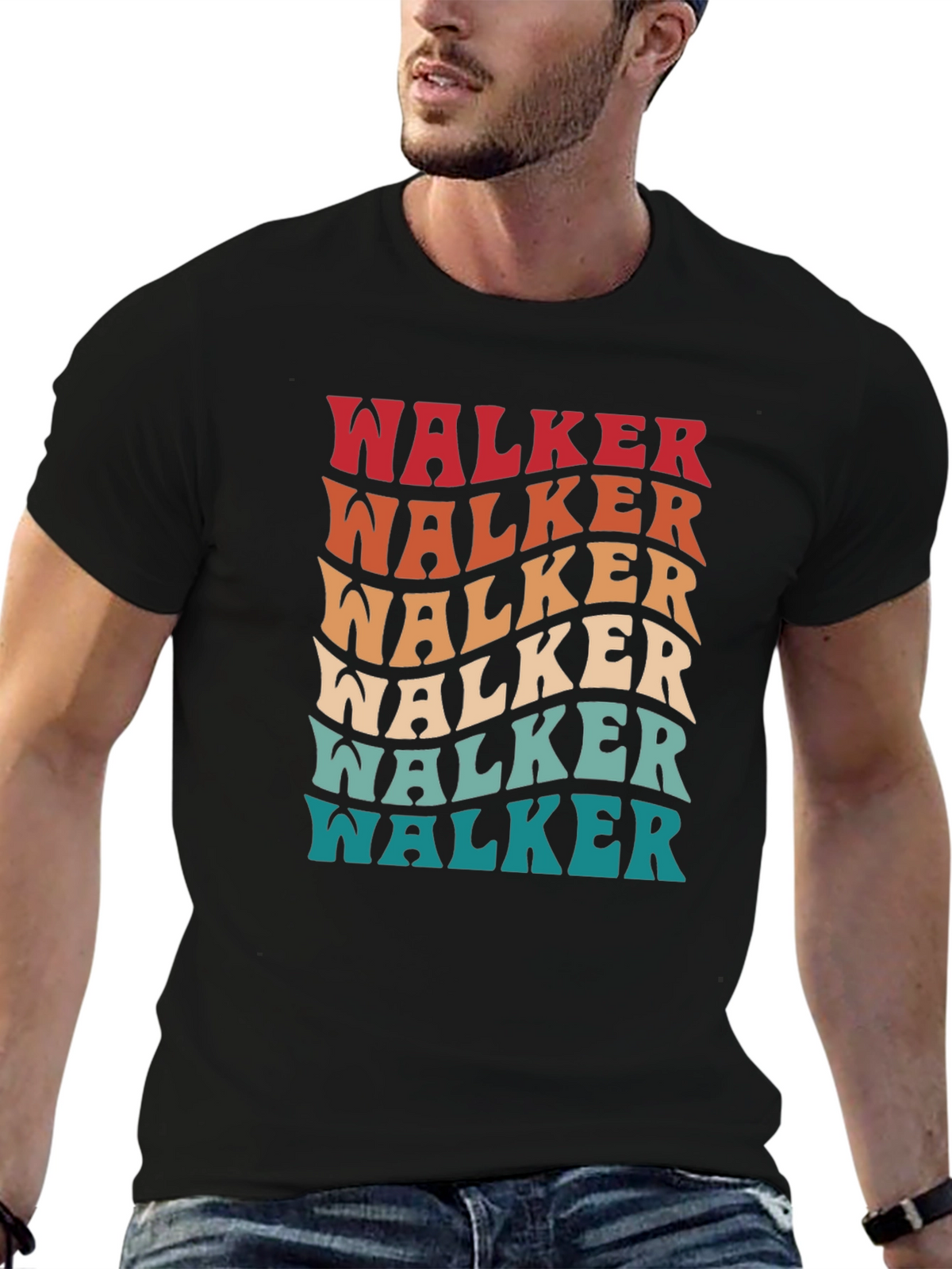 Retro Walker T-Shirt - Groovy Personalized Name Tee