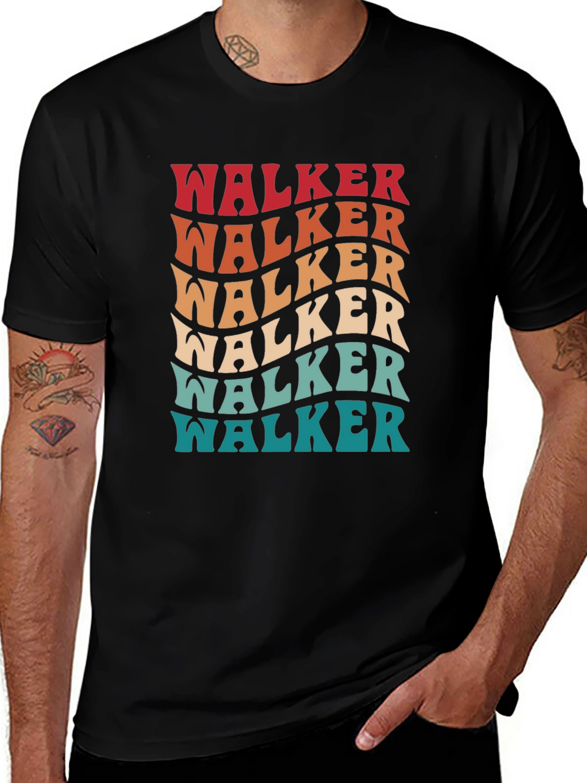 Retro Walker T-Shirt - Groovy Personalized Name Tee