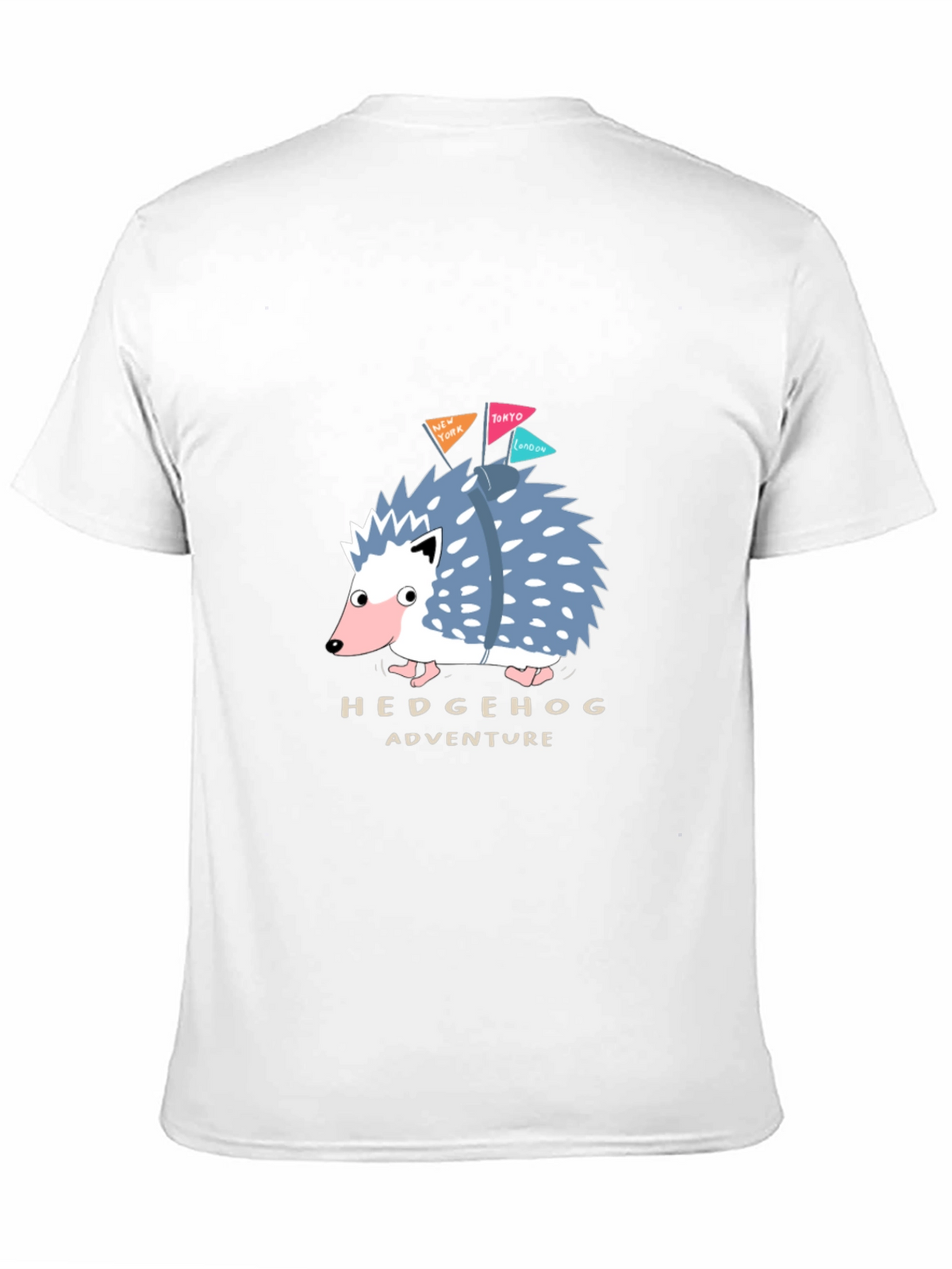 Hedgehog Adventure Black T-Shirt - Travel Hedgehog