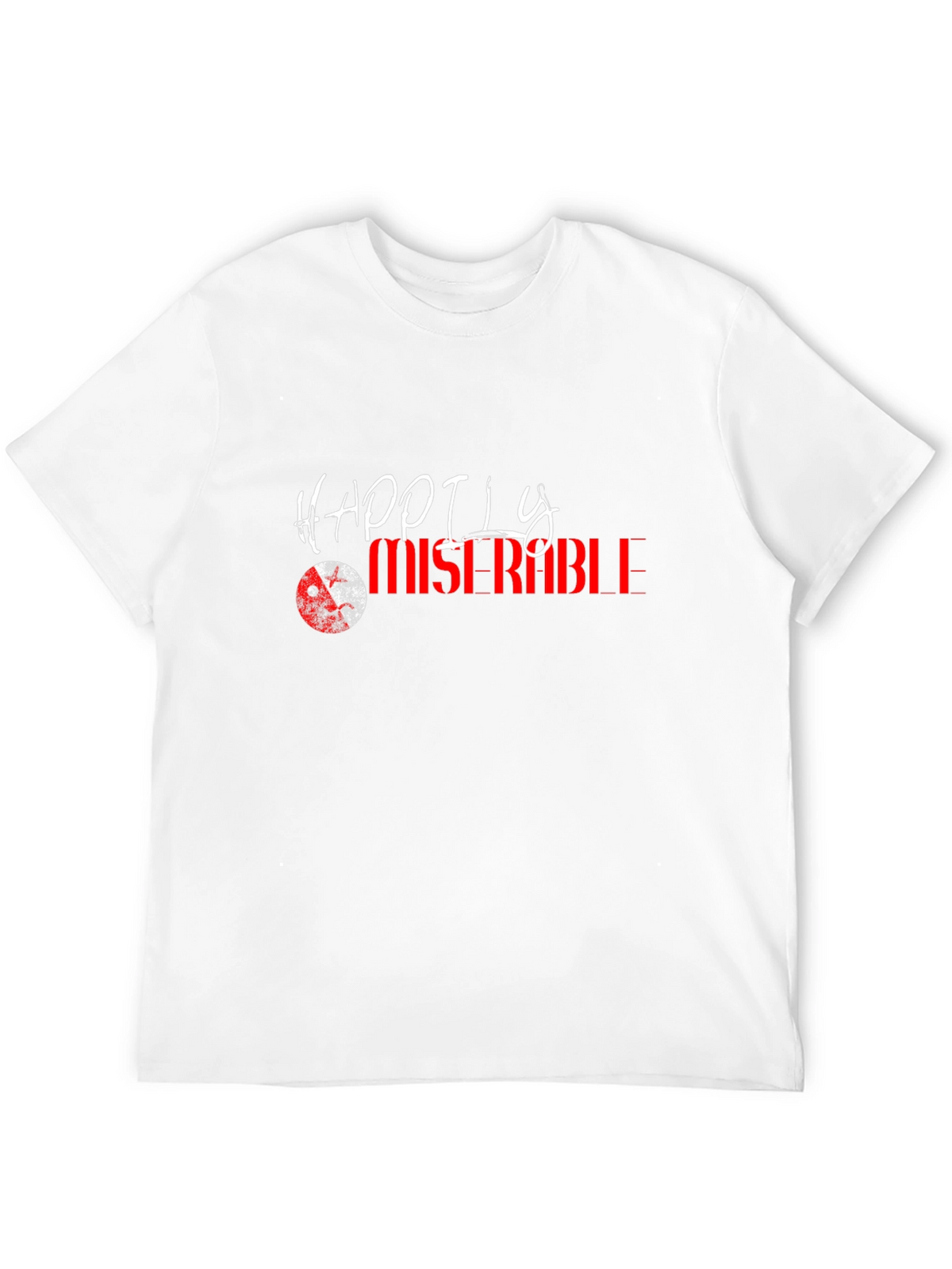 Happily Miserable Graphic Tee - Black Cotton Casual Shirt